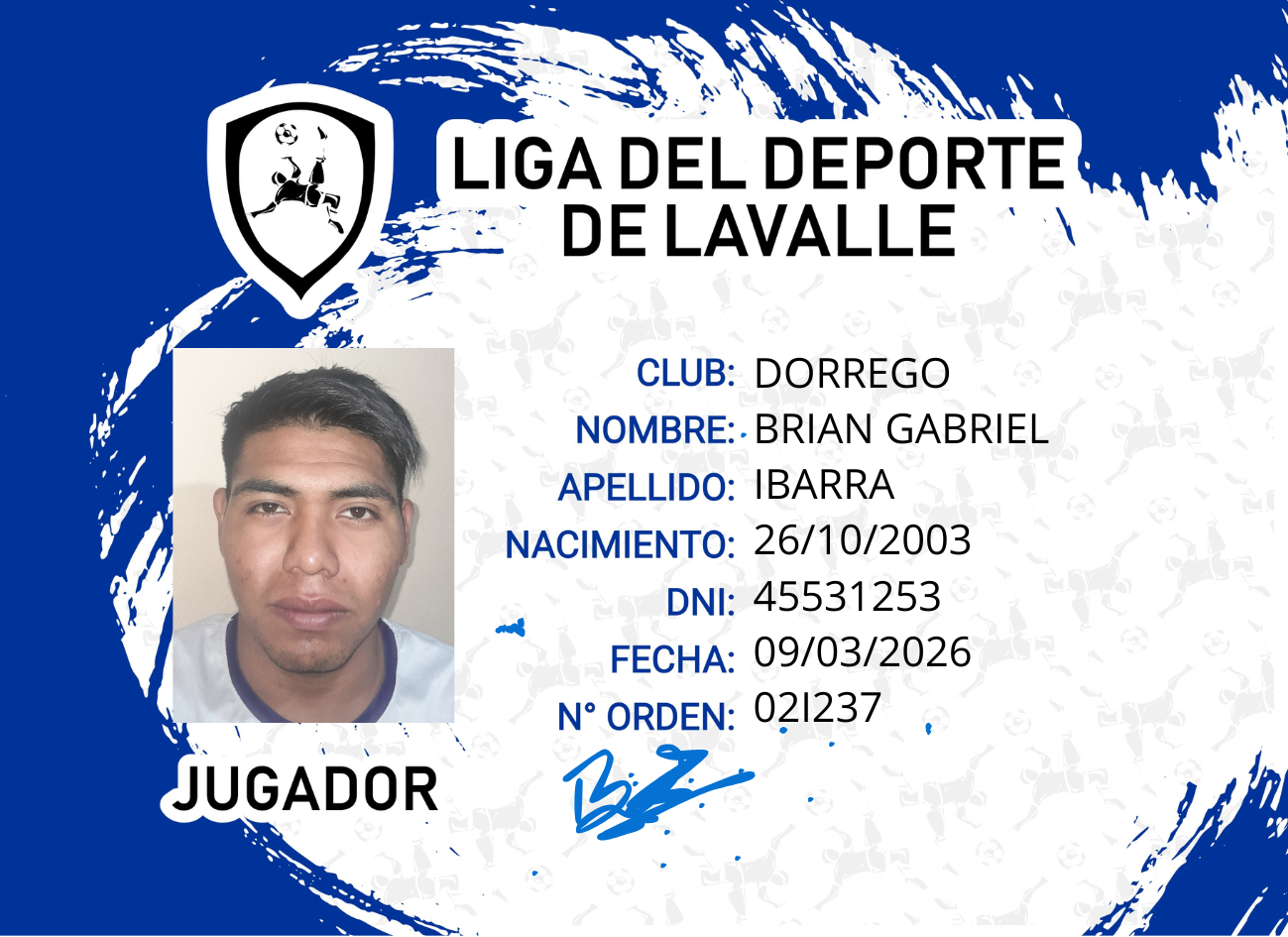 Foto carnet IBARRA, BRIAN GABRIEL