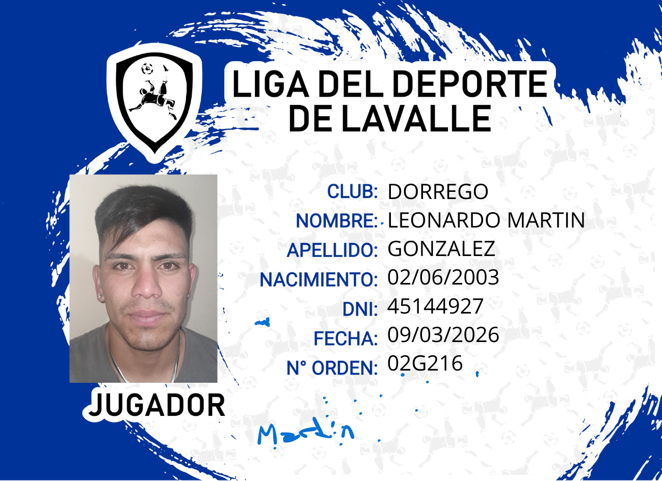 Foto carnet GONZALEZ, LEONARDO MARTIN