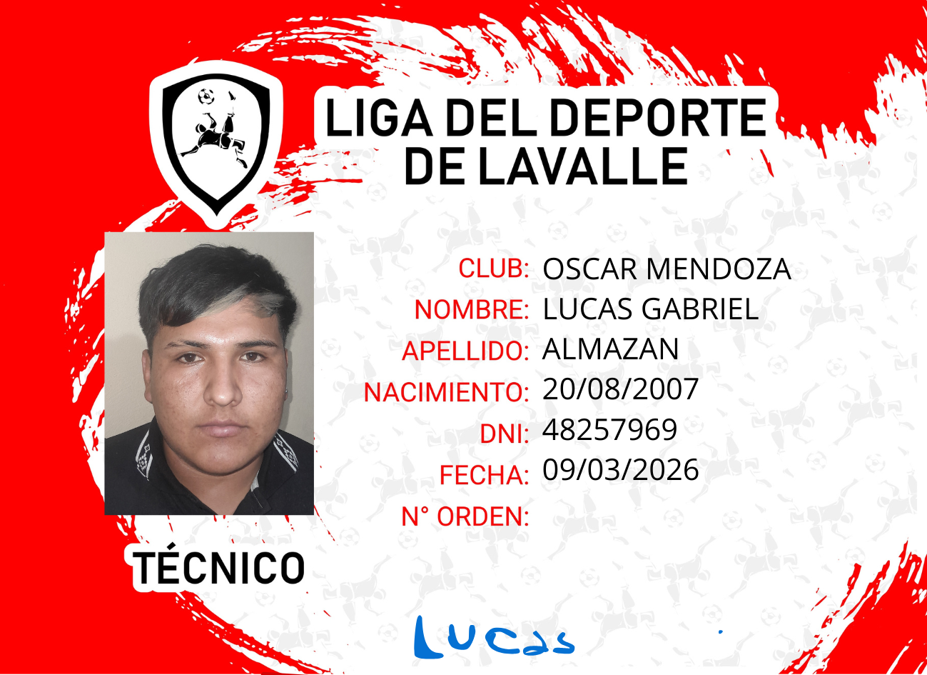 Foto carnet ALMAZAN, LUCAS GABRIEL