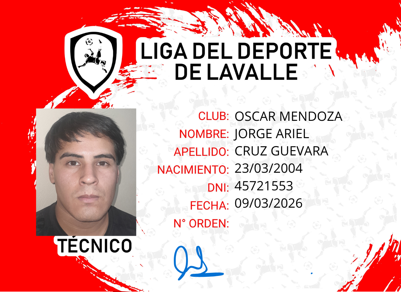Foto carnet CRUZ GUEVARA, JORGE ARIEL