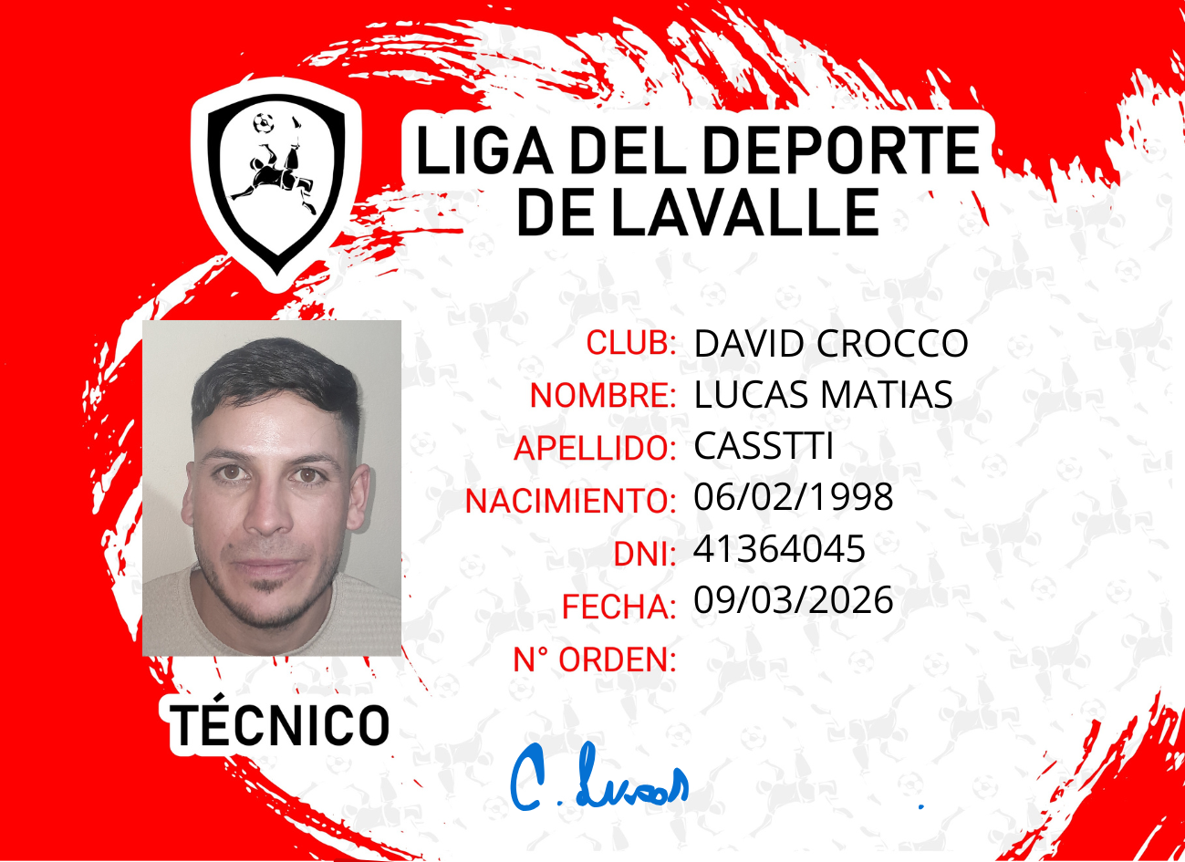 Foto carnet CASSATTI, LUCAS MATIAS