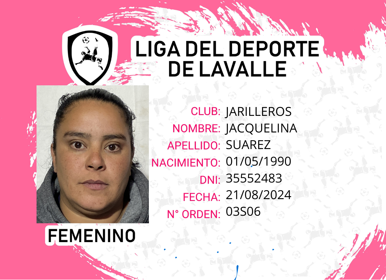 Foto carnet SUAREZ MARIELA JACQUELINA GISELLE