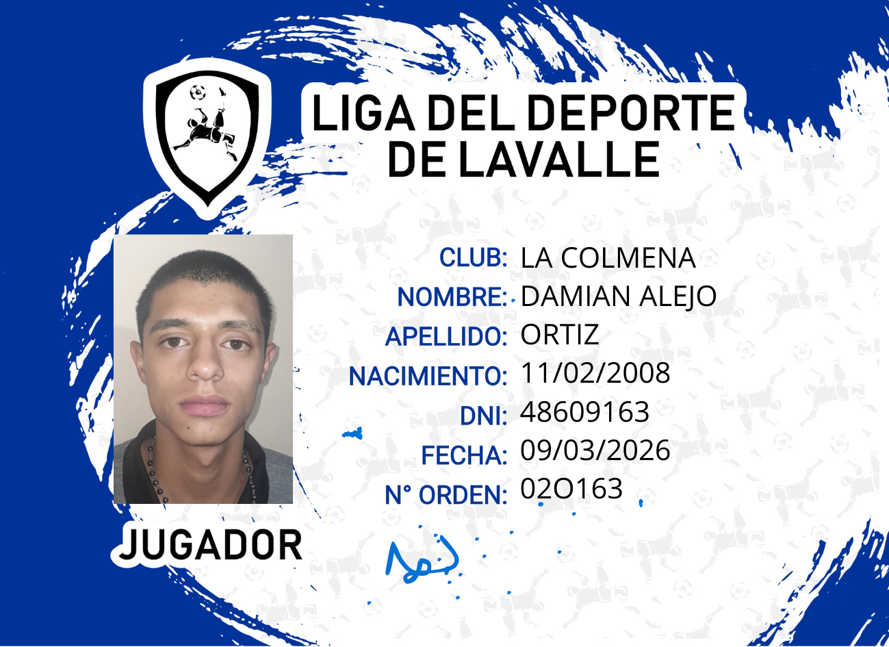 Foto carnet ORTIZ, DAMIAN ALEJO