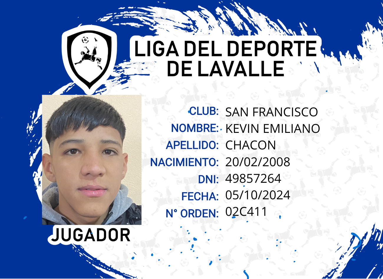 Foto carnet CHACON KEVIN EMILIANO