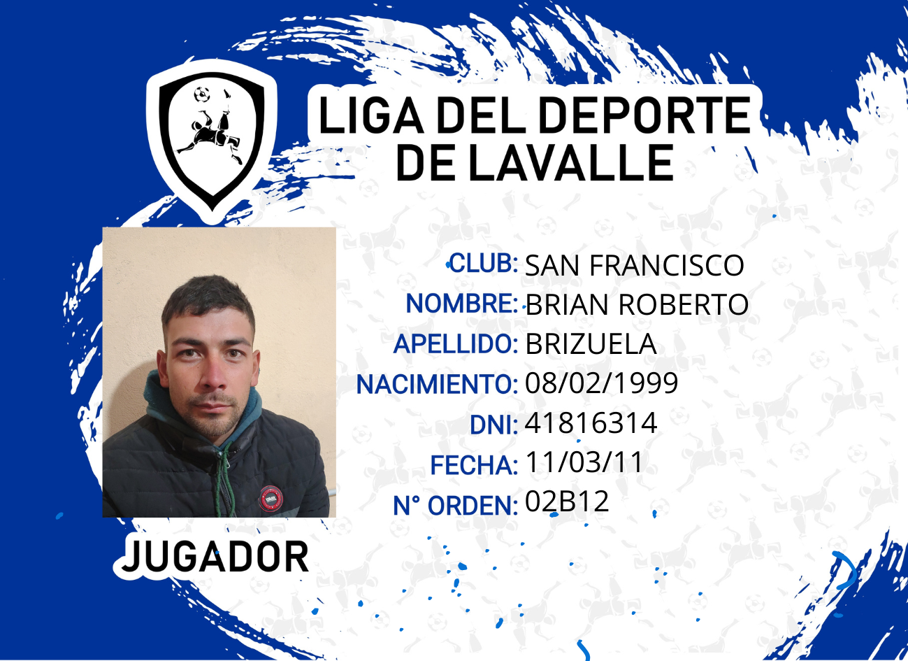 Foto carnet BRIZUELA BRIAN ROBERTO