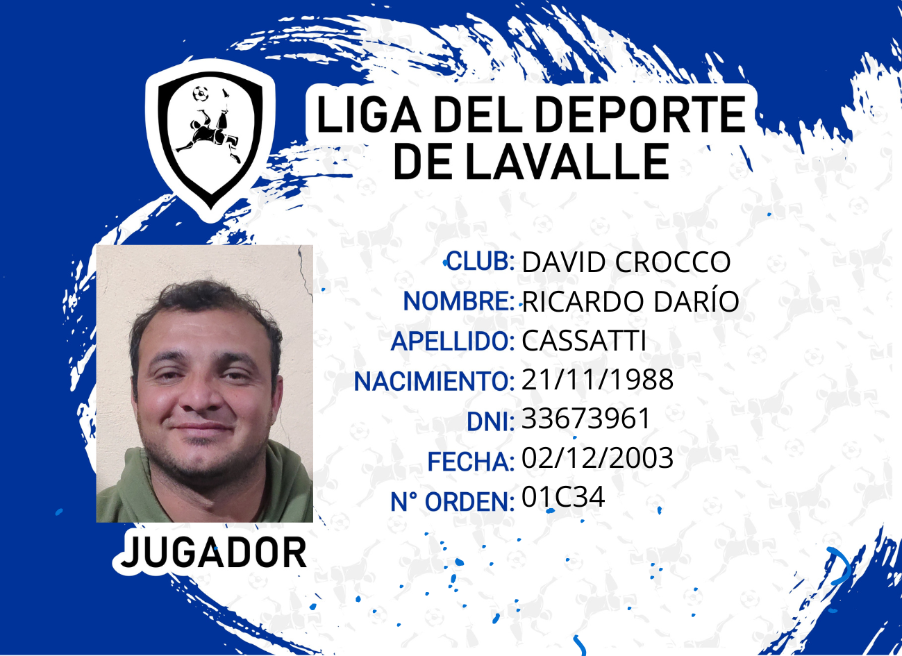 Foto carnet CASSATTI DARIO