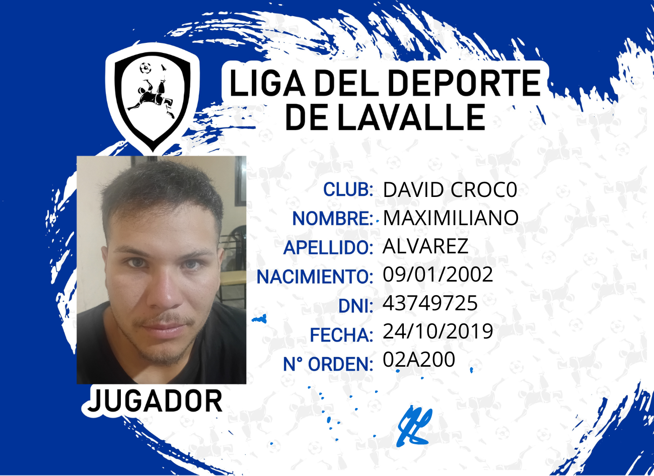 Foto carnet ALVAREZ, MAXIMILIANO