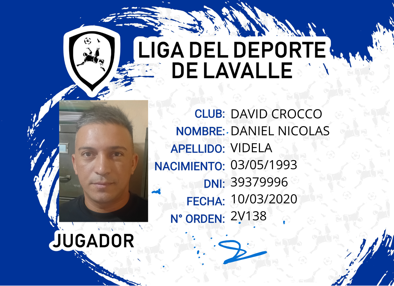 Foto carnet VIDELA, DANIEL NICOLAS