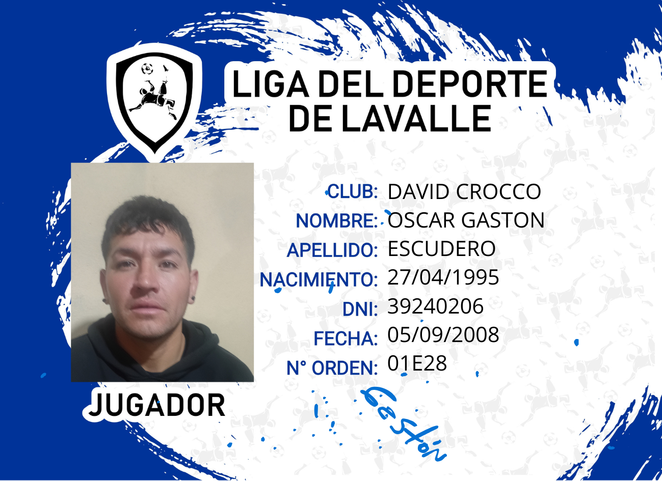Foto carnet ESCUDERO, OSCAR GASTON
