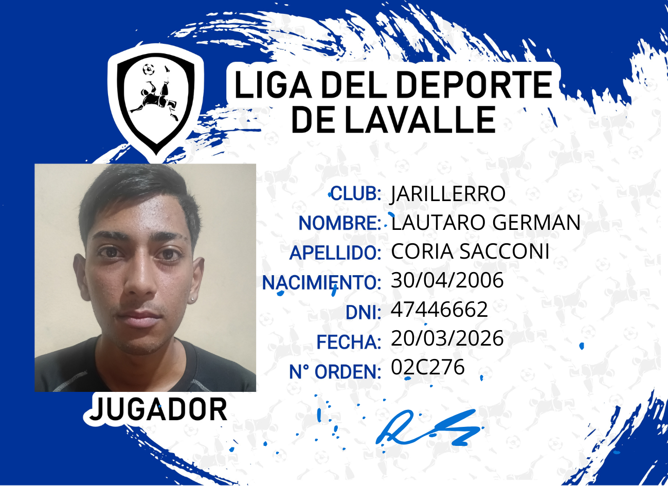 Foto carnet CORIA SACCONI, LAUTARO GERMAN
