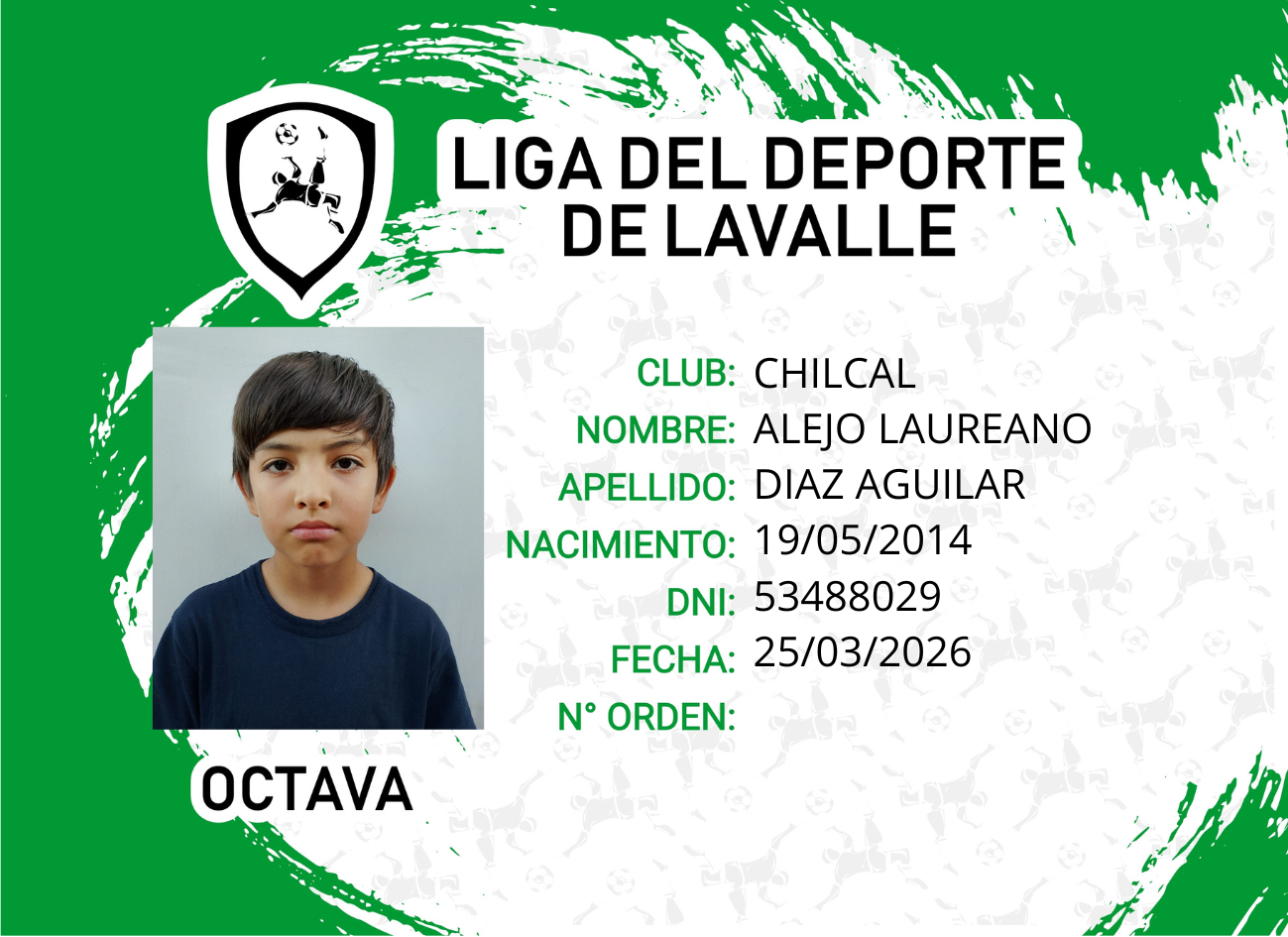 Foto carnet DIAZ AGUILAR, ALEJO LAUREANO