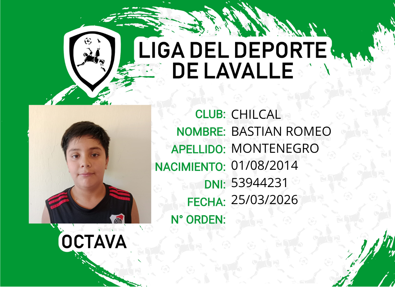 Foto carnet MONTENEGRO, BASTIAN ROMEO