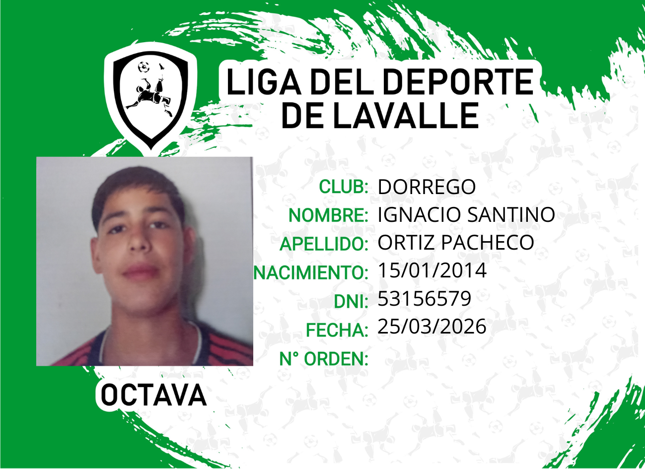 Foto carnet ORTIZ PACHECO, IGNACIO SANTINO