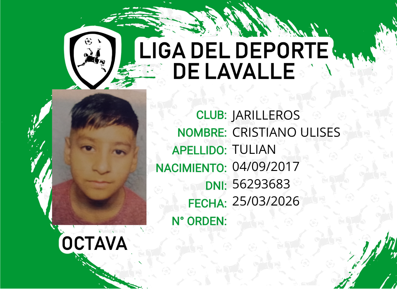 Foto carnet TULIAN, CRISTIANO ULISES