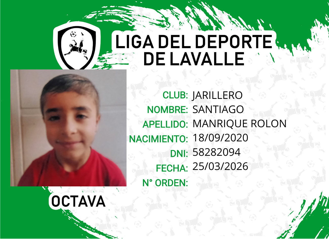 Foto carnet MANRIQUE ROLON, SANTIAGO