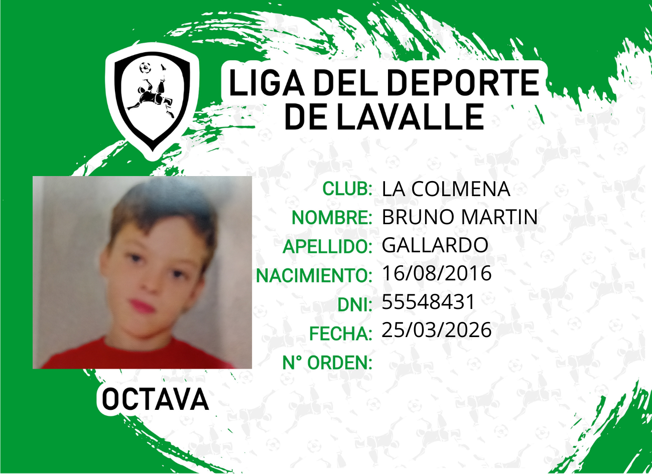 Foto carnet GALLARDO, BRUNO MARTIN
