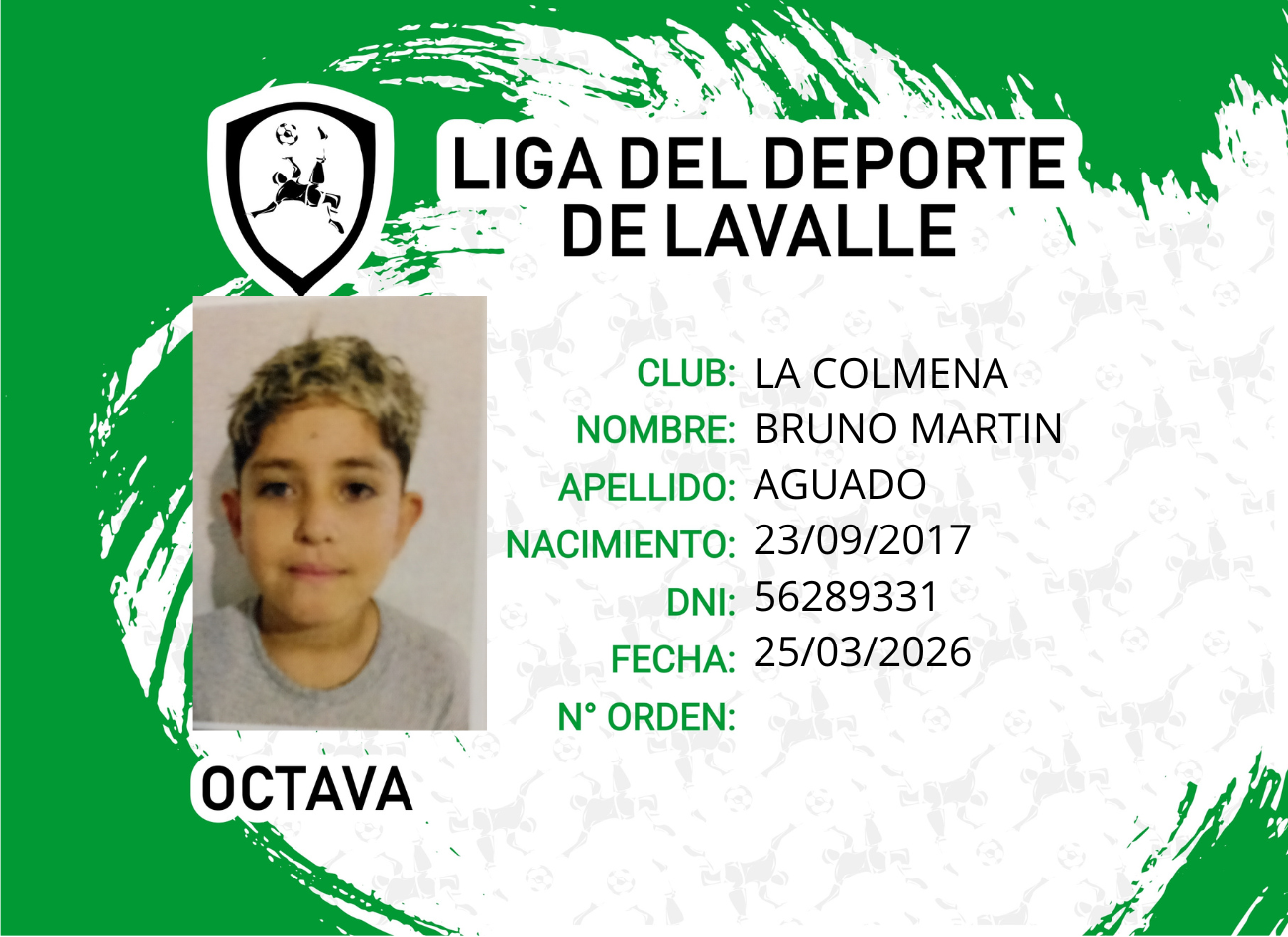 Foto carnet AGUADO, BRUNO MARTIN