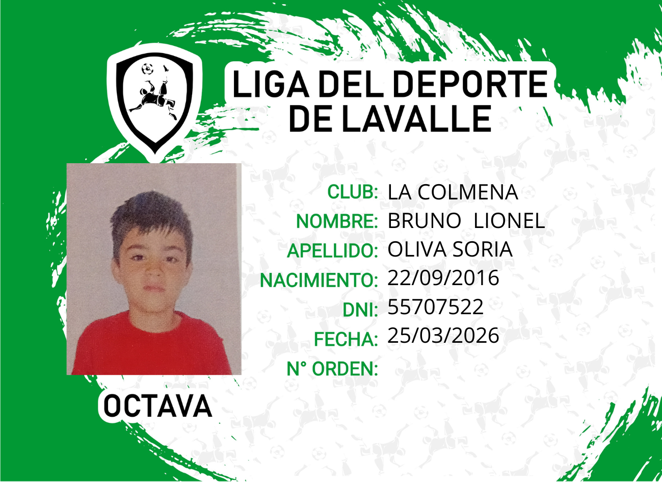 Foto carnet OLIVA SORIA, BRUNO LIONEL