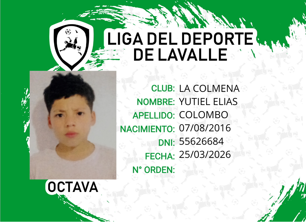 Foto carnet COLOMBO, YUTIEL ELIAS