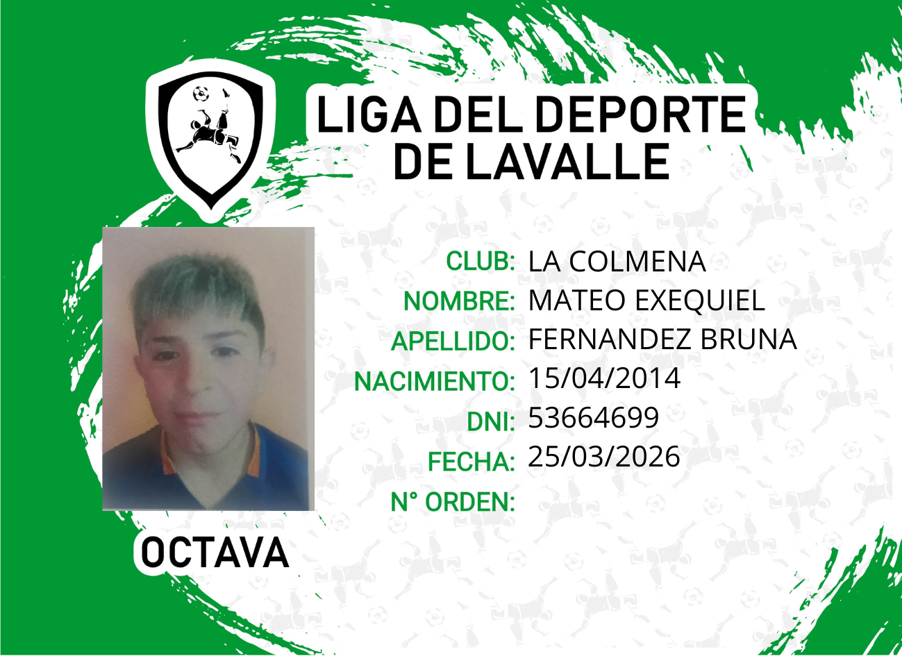 Foto carnet FERNANDEZ BRUNA, MATEO EXEQUIEL