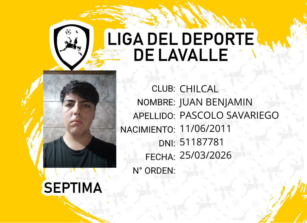 Foto carnet PASCOLO SAVARIEGO, JUAN BENJAMIN