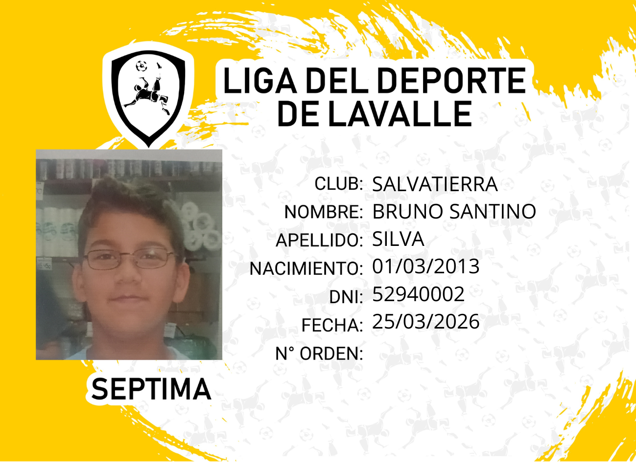Foto carnet SILVA, BRUNO SANTINO