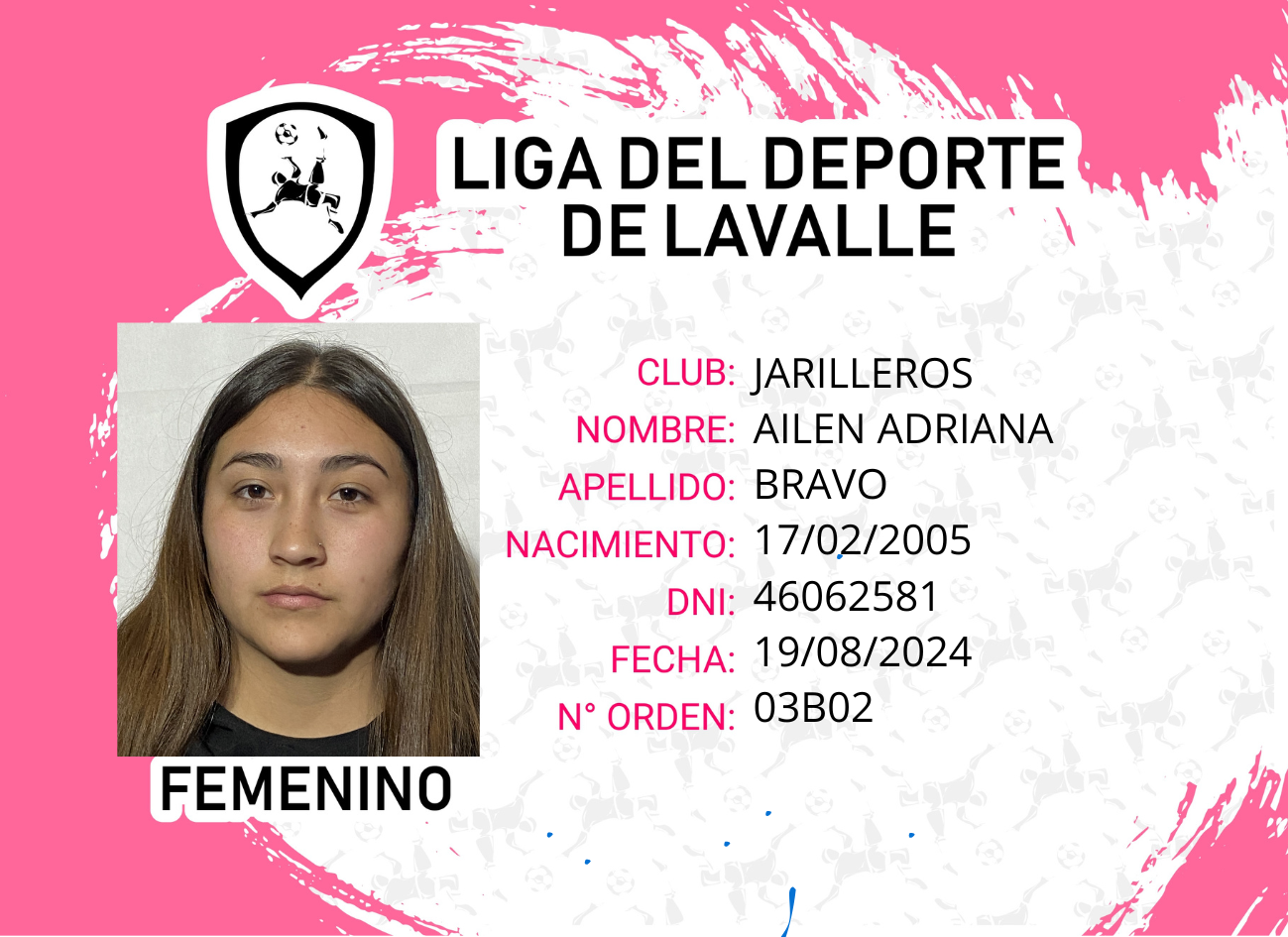Foto carnet BRAVO AILEN ADRIANA