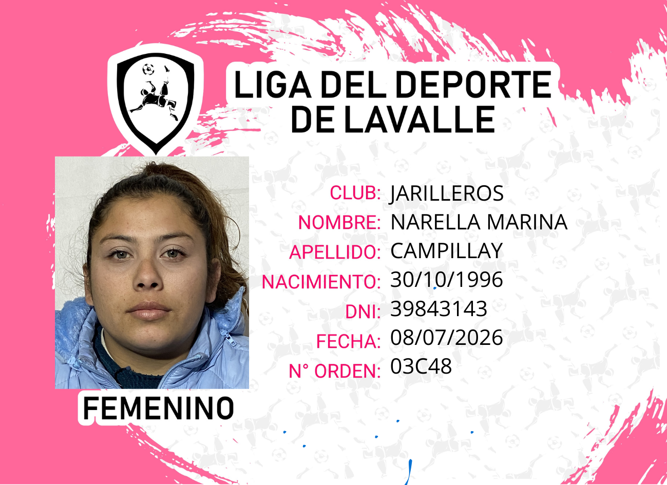 Foto carnet CAMPILLAY NARELLA MATINA