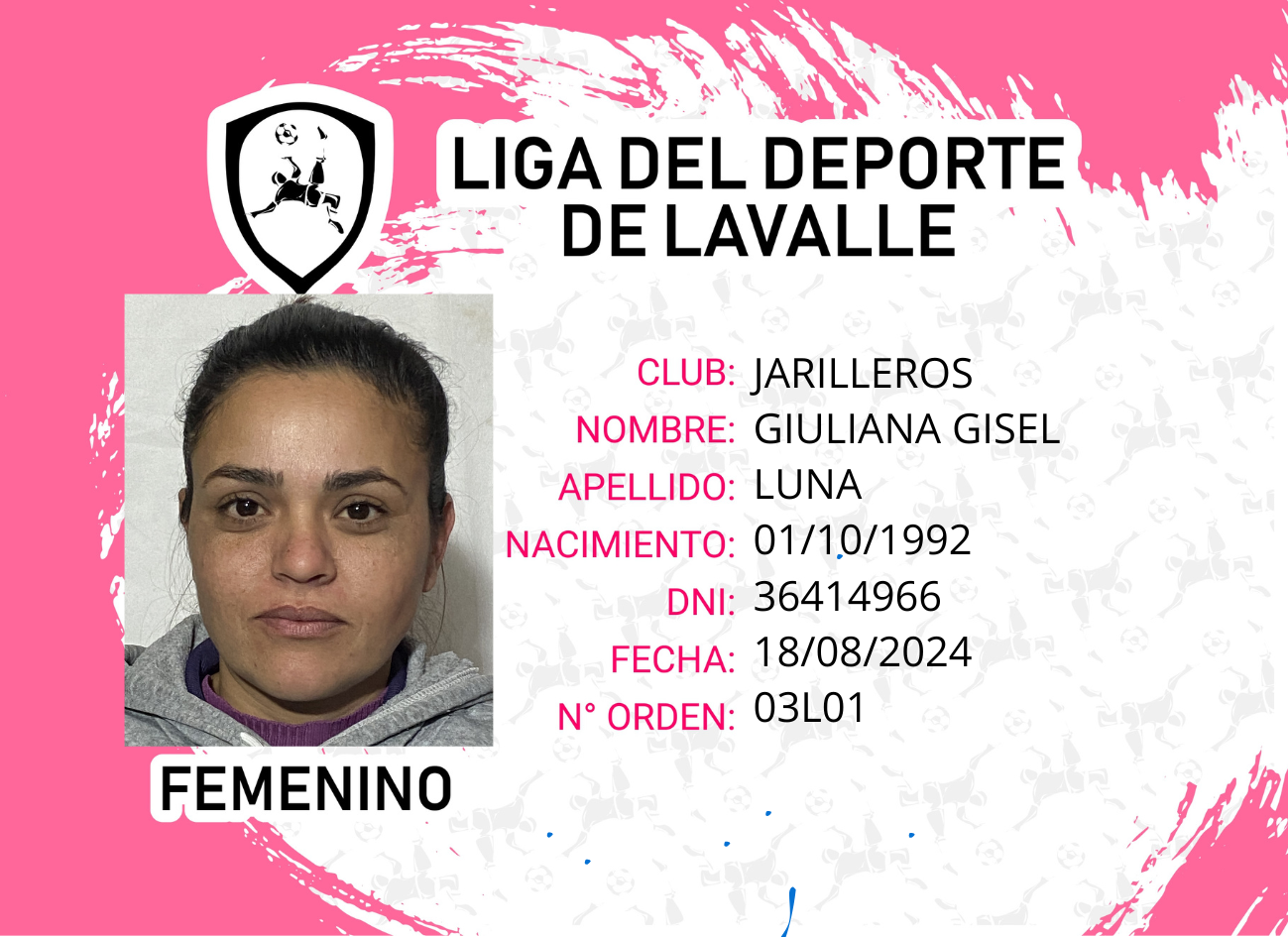 Foto carnet LUNA GIULIANA GISEL