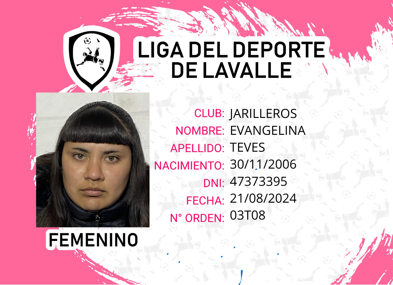 Foto carnet TEVES EVANGELINA