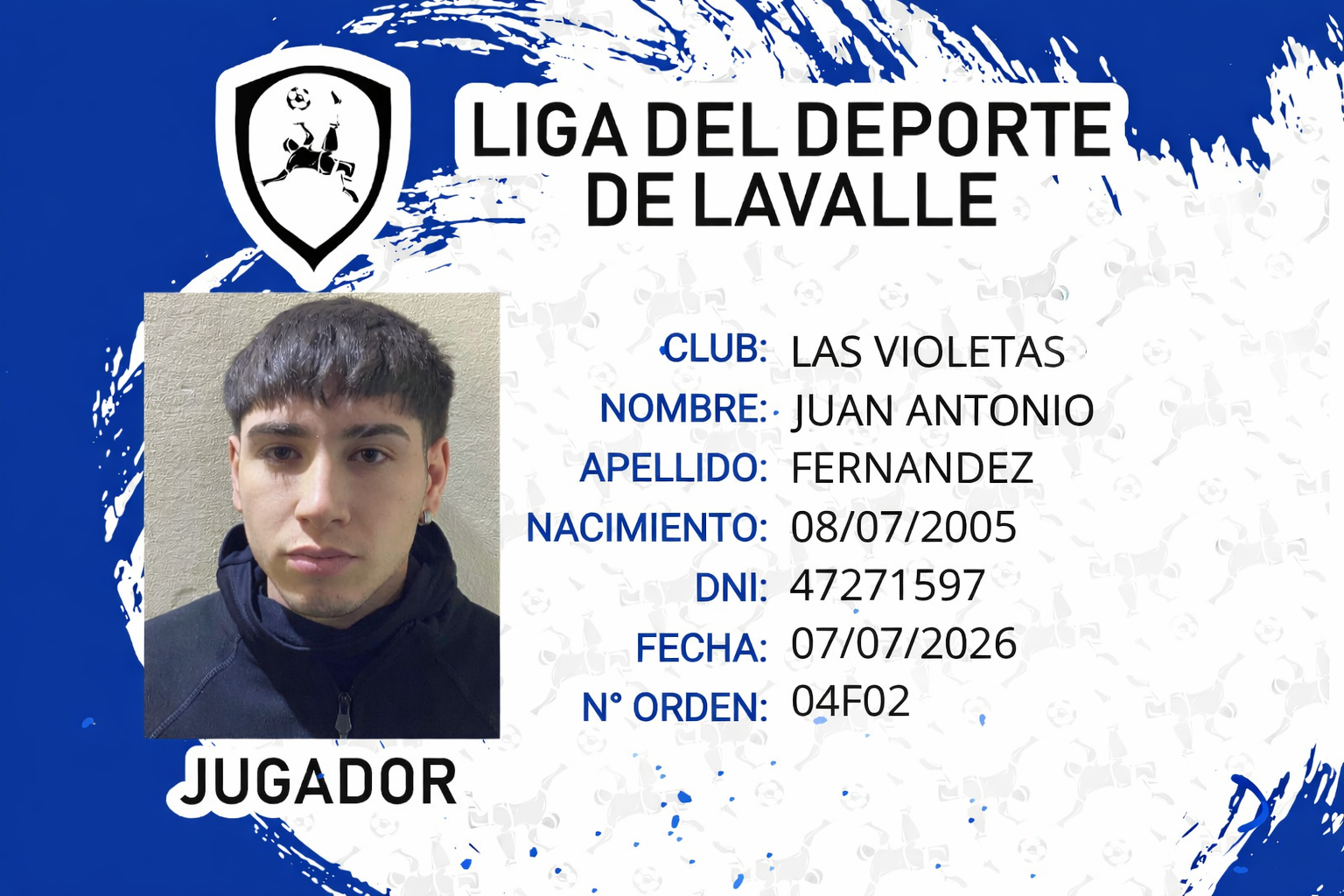 Foto carnet FERNANDEZ, JUAN ANTONIO