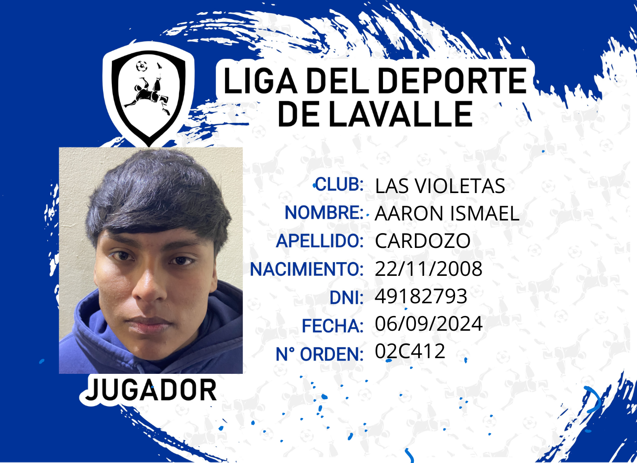 Foto carnet CARDOZO, AARON ISMAEL