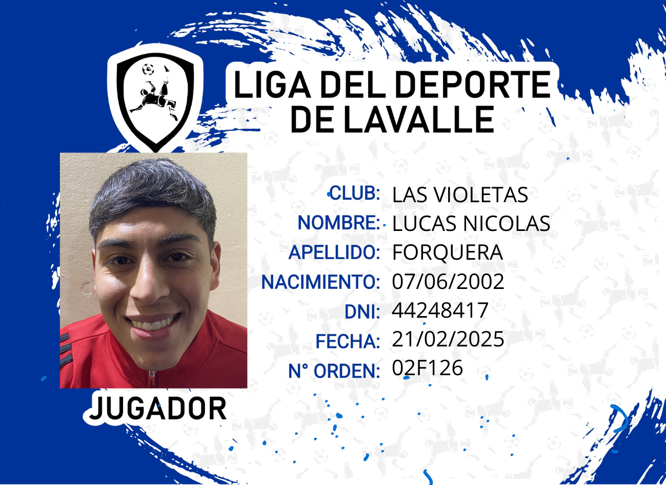 Foto carnet FORQUERA, LUCAS NICOLAS