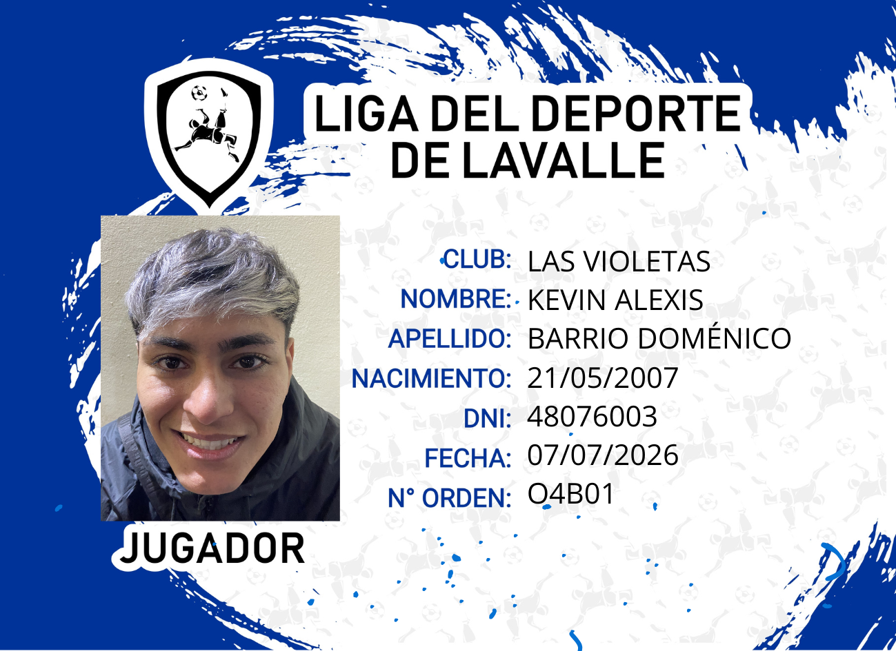 Foto carnet BARRIO DOMENICO, KEVIN ALEXIS