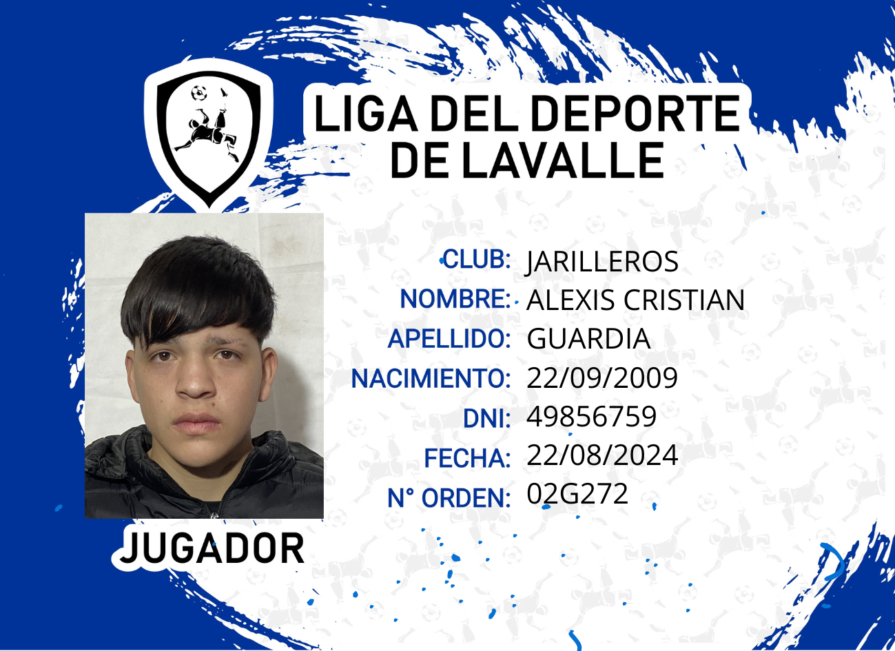 Foto carnet GUARDIA ALEXIS CRISTIAN