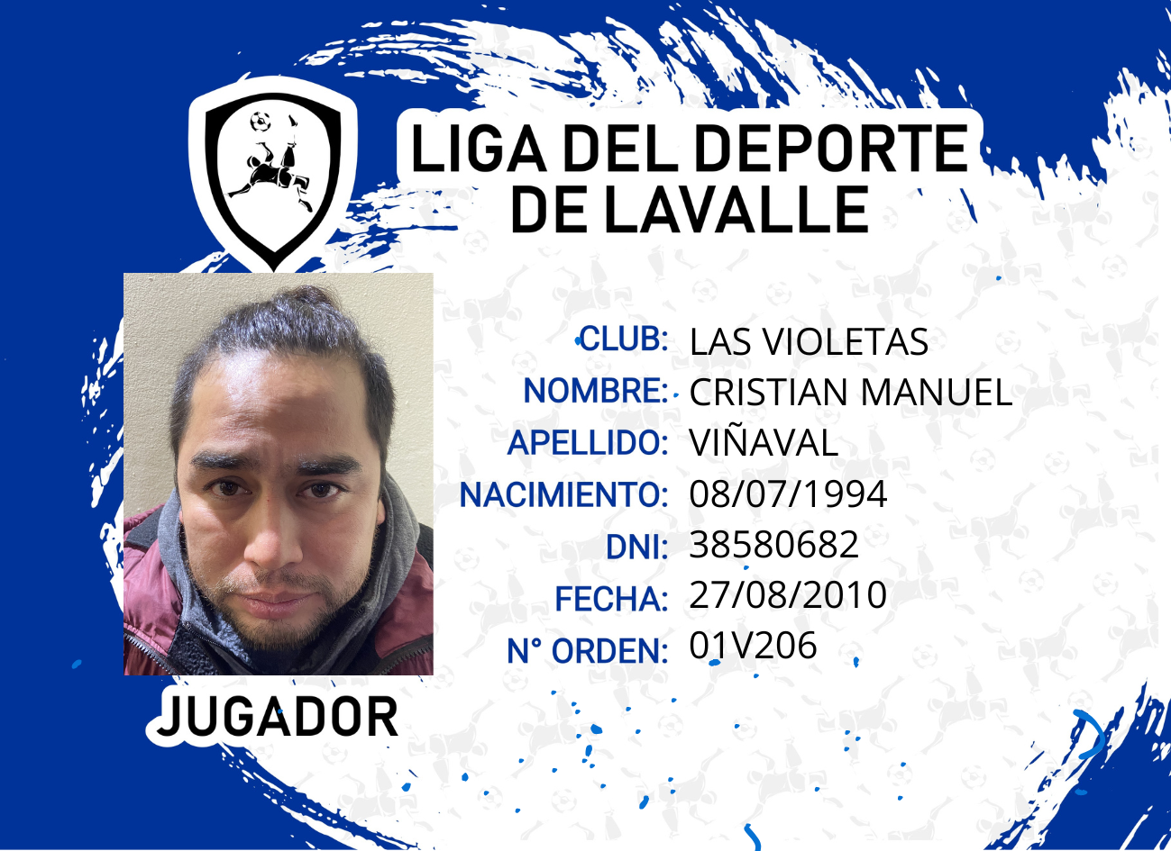 Foto carnet VIÑAVAL, CRISTIAN MANUEL