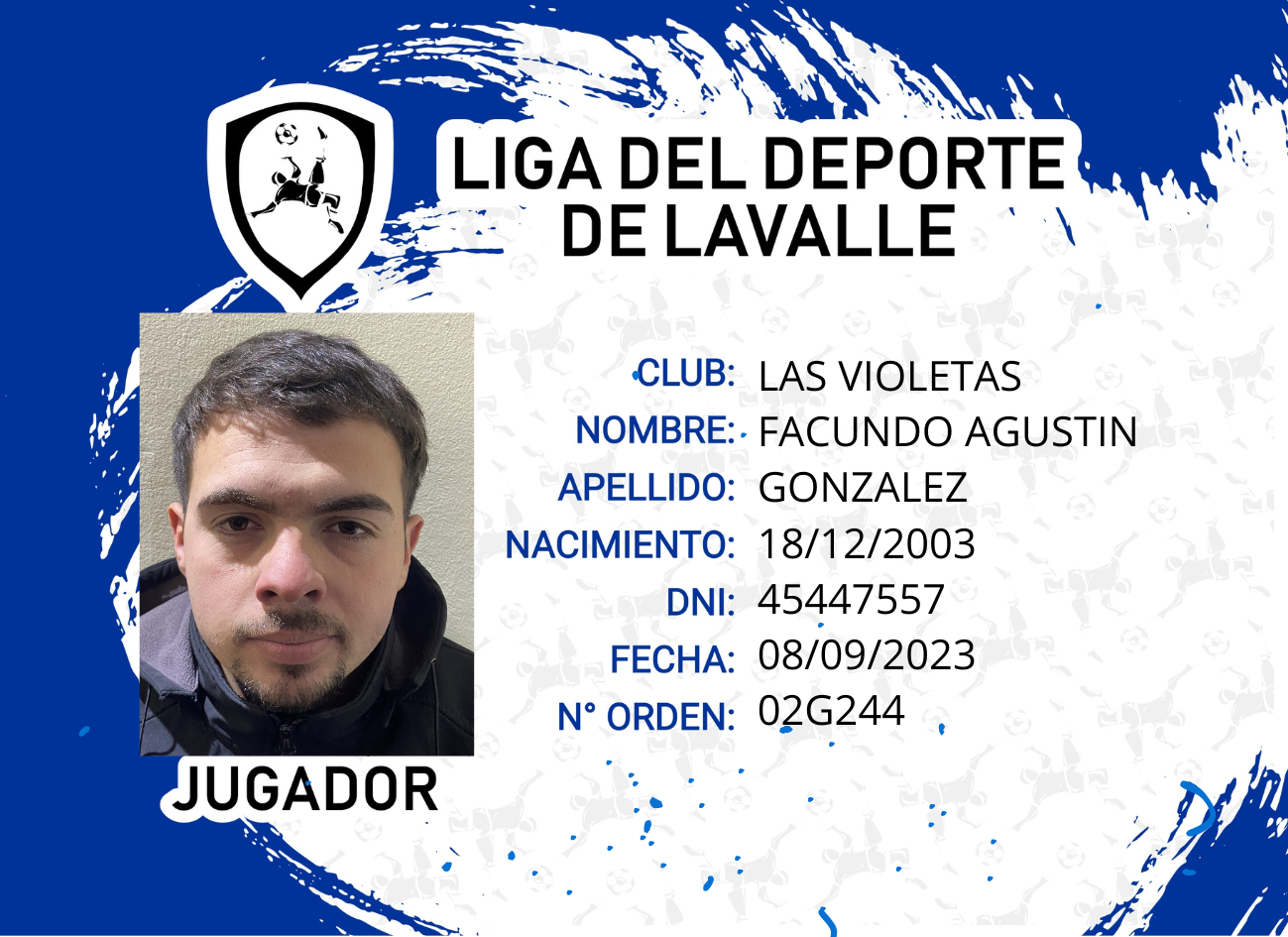 Foto carnet GONZALEZ, FACUNDO AGUSTIN