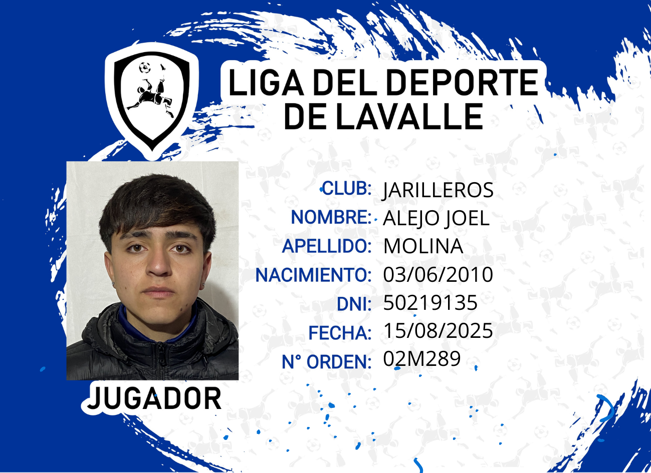 Foto carnet MOLINA ALEJO JOEL