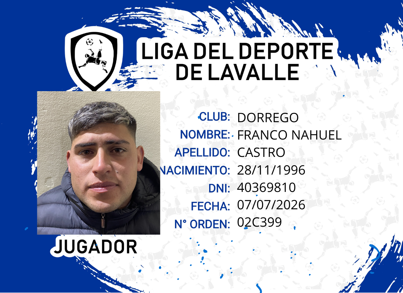 Foto carnet CASTRO, FRANCO NAHUEL