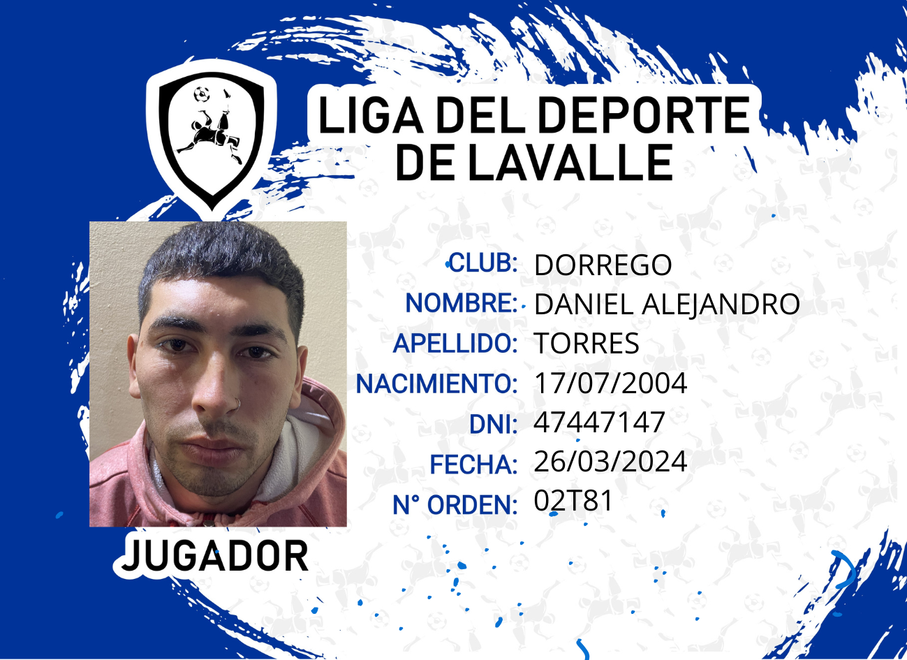 Foto carnet TORRES, DANIEL ALEJANDRO