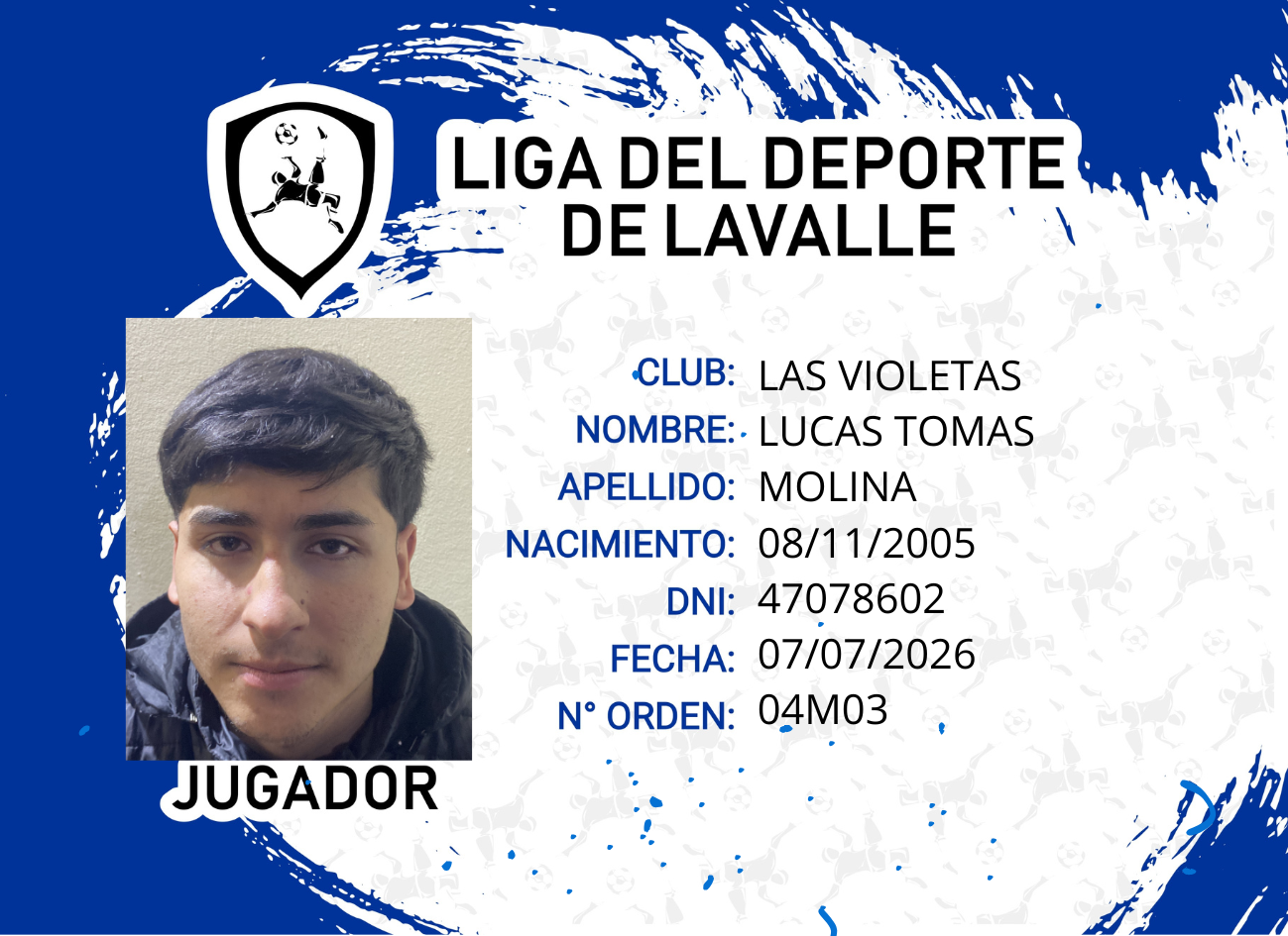 Foto carnet MOLINA, LUCAS TOMAS