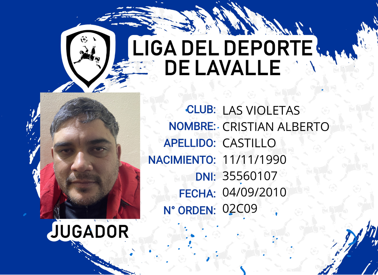 Foto carnet CASTILLO, CRISTIAN ALBERTO
