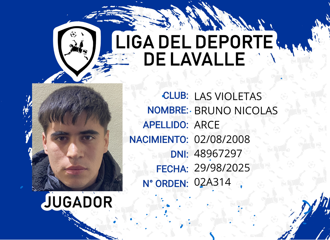 Foto carnet ARCE, BRUNO NICOLAS