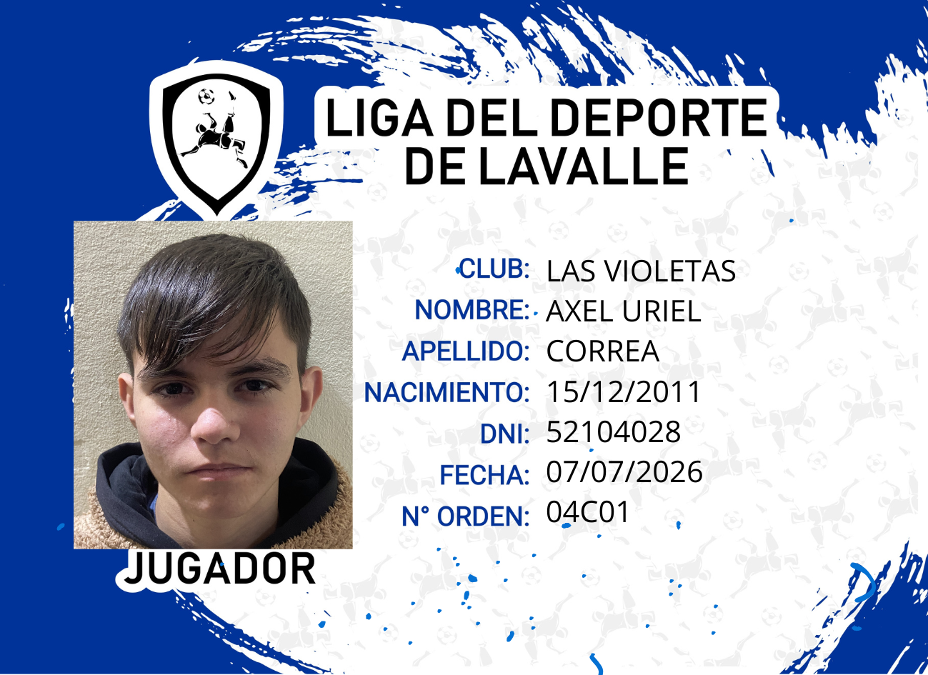 Foto carnet CORREA, AXEL URIEL