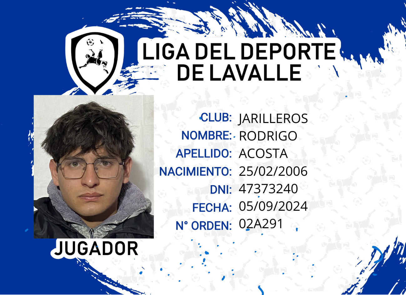 Foto carnet ACOSTA RODRIGO