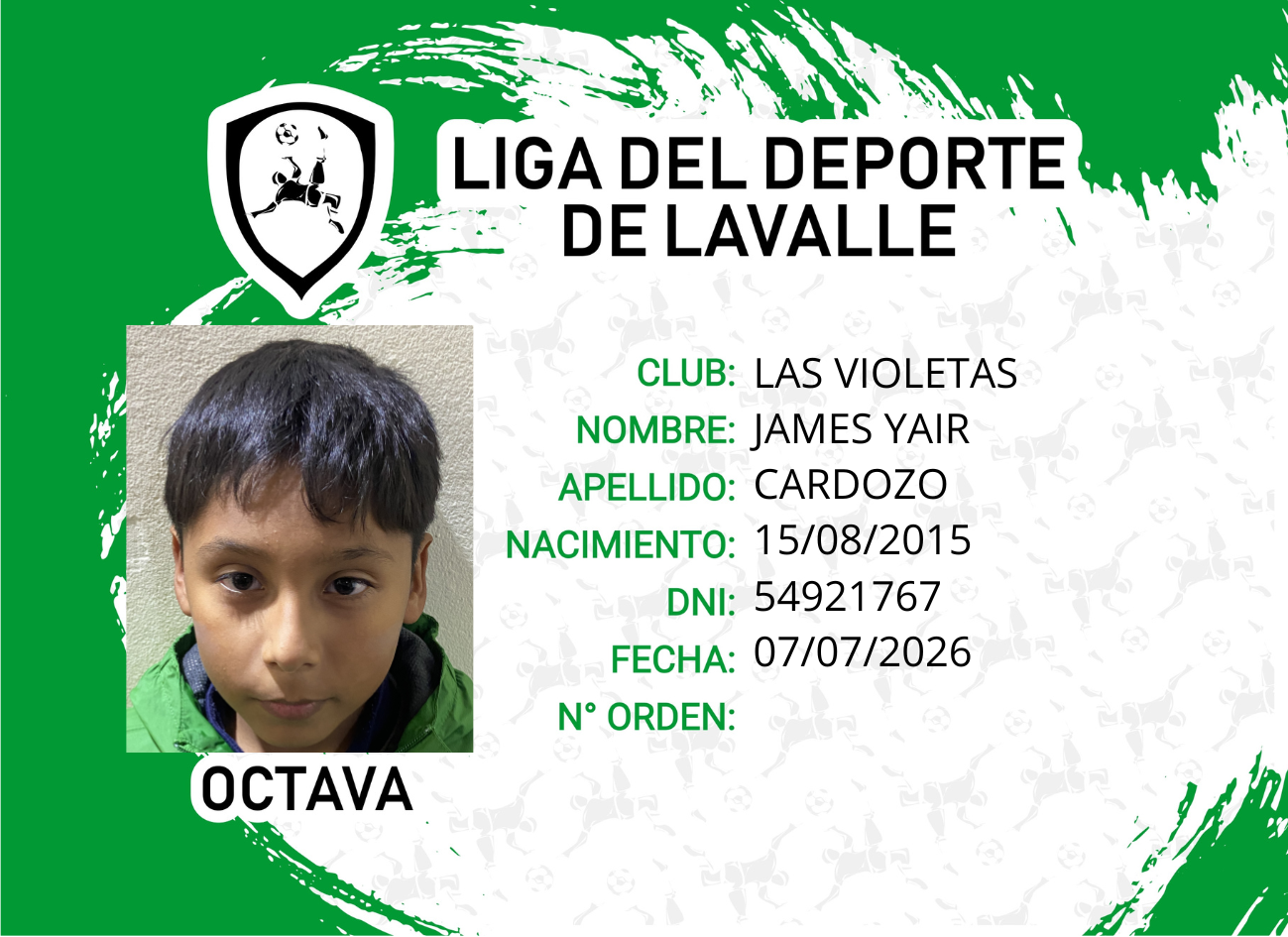 Foto carnet CARDOZO, JAMES YAIR