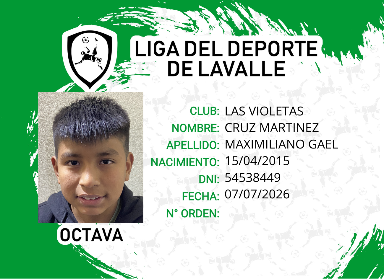 Foto carnet CRUZ MARTINEZ, MAXIMILIANO GAEL