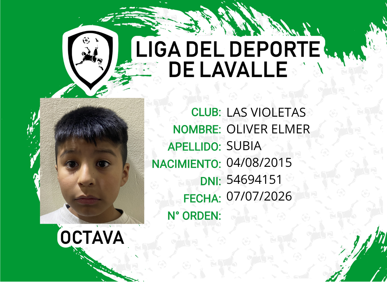 Foto carnet SUBIA, OLIVER ELMER