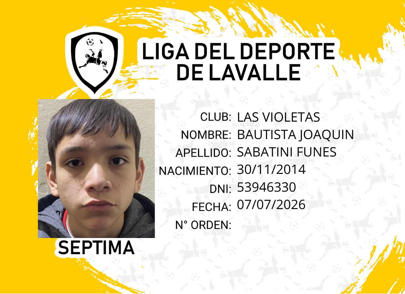 Foto carnet SABATINI FUNES, BAUTISTA JOAQUIN