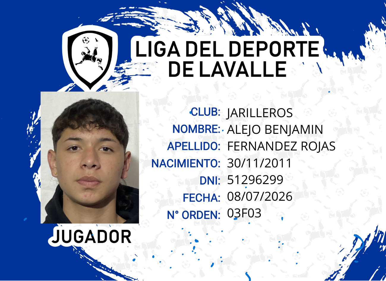 Foto carnet FERNANDEZ ROJAS ALEJO BENJAMIN